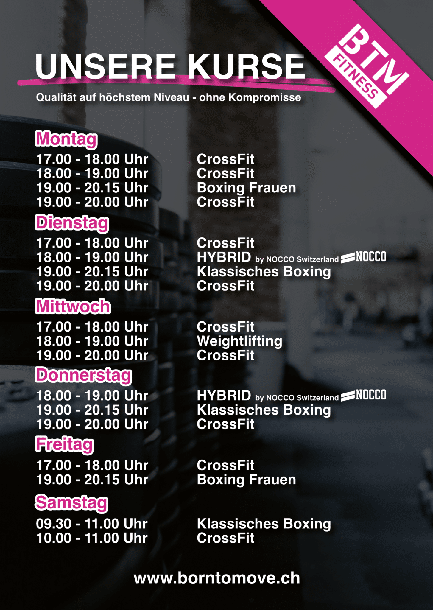 btm klassen 2026 born to move fitness hyrox hybrid crossfit gruppenkures