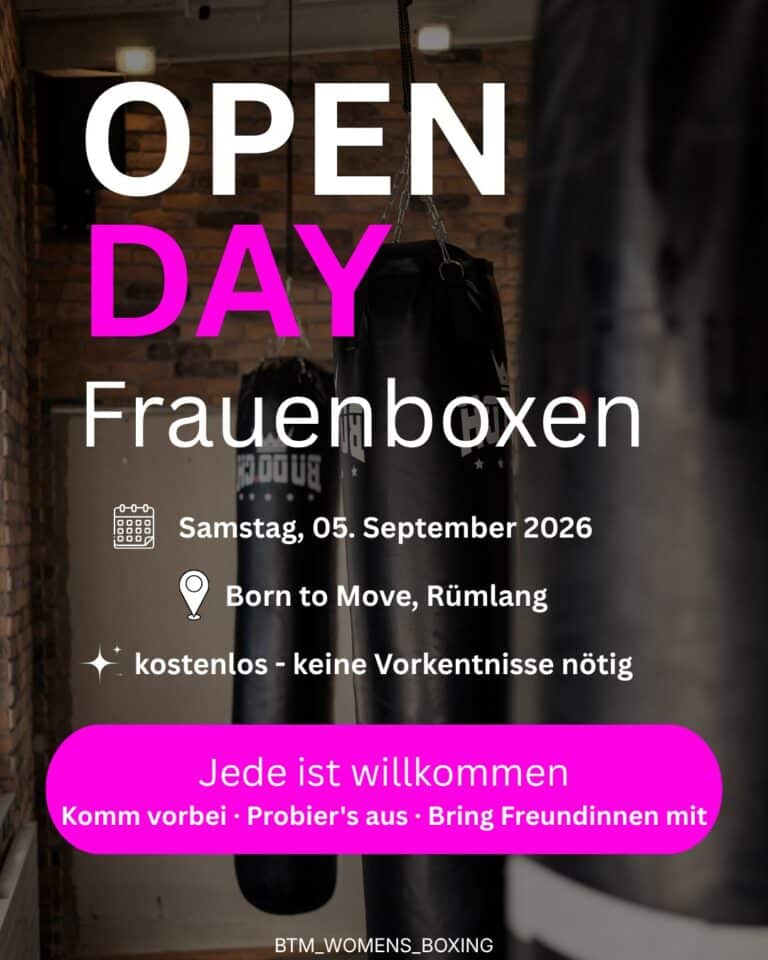 Frauenboxen Boxing Women Open Day Tag der offenen Tür Born To Move Fitness Rümlang
