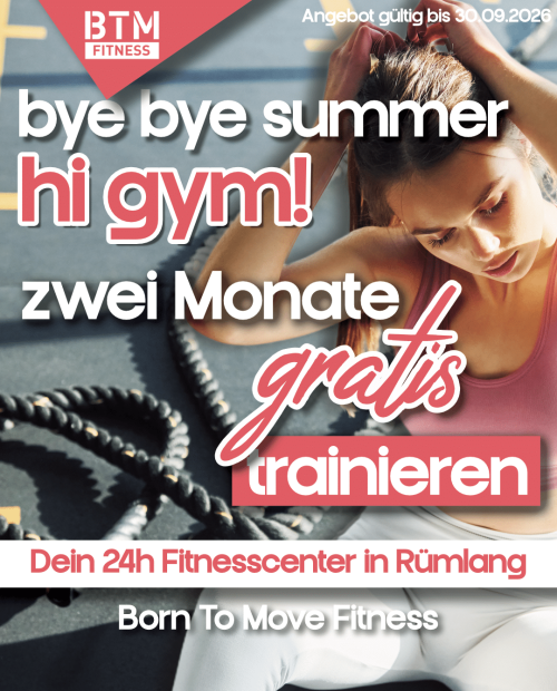 Born to move Fitness 2026 Herbstaktion zwei Monate gratis