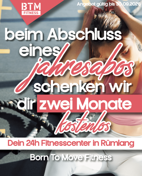 Born to move Fitness 2026 Herbstaktion zwei Monate gratis BTM Fitness HYROX CrossFit Boxing Frauenboxing HYBRID